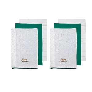 Ladelle Joyful Merry Christmas Set of 6 Cotton Kitchen Towels – Green