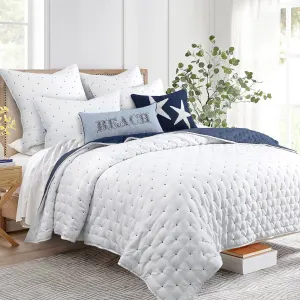 Jenny Mclean Swiss Dots Blue 3 Piece Coverlet Set