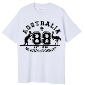 Adult Unisex 100% Cotton T Shirt Australia Kangaroo Emu Aussie Souvenir Tee Tops