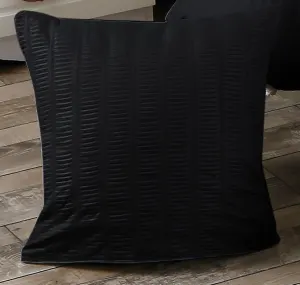 1000TC Premium Ultra Soft Seersucker Cushion Covers – 2 Pack – Black