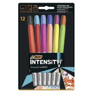 BiC Intensity Permanent Markers – 1 Pack of 12 – Assorted Colours