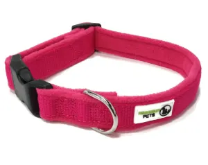 100% Pure Bamboo Fibre w/Fleece Lining Dog Collar Plastic Buckle – Moondidley PetsX-Small Pink