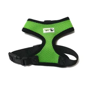 Pet Harness Soft Air Mesh Padded Adjustable – XL: 44cm neck 54-76 cm girth, Green