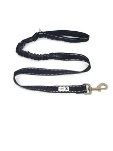 Bungee Dog Lead Nylon w/Reflective Stitching – Moondidley Pets Light Blue – Black