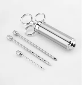 ASMOKE Stainless Steel Meat Injector Syringe Kit