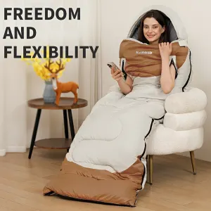 Extra Wide Mummy Sleeping Bag – 3 Season Warm & Cold Weather, Waterproof, Lightweight (with Compression Sack)