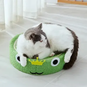 Green Frog Cat Scratcher Bed – Sisal Scratch Pad with Fun Animal 40*40*10cm