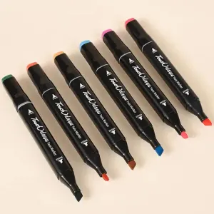 Professional Dual-Tip Marker Set – 100 Colors with Color-Coded Caps for Easy Identification