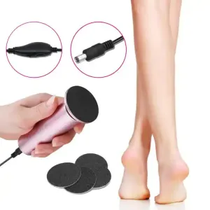 Silver Electric Foot Callus Remover – Portable Pedicure Tool for Smooth Feet