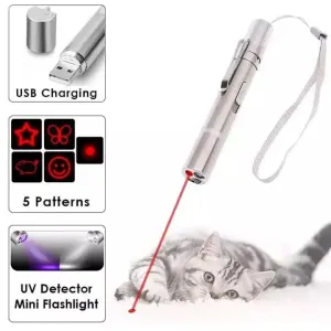 2PCS USB Rechargeable Multifunctional Laser Pointer for Cats – Interactive Toy with Star and Butterfly Patterns