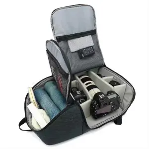 Waterproof DSLR Camera Backpack – Multifunctional large-capacity camera bag that easily carries a tripod mount and headphone jack