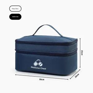 Medium Double-Layer Medicine Organizer – Portable First Aid Storage Case with Multiple Compartments for Home & Travel