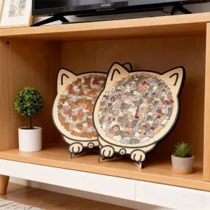 ​Colorful puppy Collection Puzzle – Irregular Shaped Jigsaw with Adorable Kitten Pieces, Stacking Display Stand – Cute Home Decor & Brain Teaser for Ages 6+ – Unique Gift for puppy Lovers