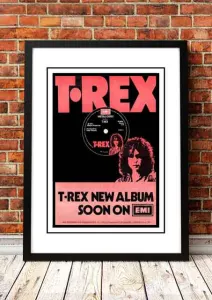 T Rex / Marc Bolan ‘Slider’ In Store Promotional Poster 1972 - Framed