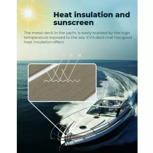 EVA Boat Flooring Mat Foam Boat Decking Faux Teak Marine Mat Boat Carpet Sea Deck Marine Flooring for Motorboat RV Yacht Kayak Surfboard 240cmx90cm
