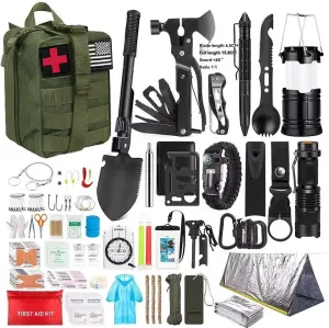 Survival Tool Kit 43-Piece Emergency Kit Outdoor Survival First Aid Kit Larger