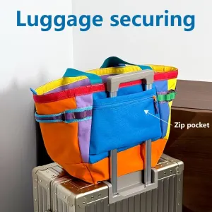 Travel Tote Bag Dopamine Color Tote Spacious Carryall Bag Organized Storage Bag – Dopamine – Size Routine