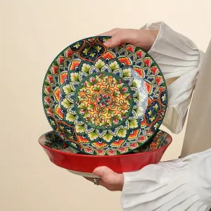 Ceramic Dinner Plates 4-Piece Set Unique Design High-Quality Ceramic Versatile – Multi – Size Pack of 4 pieces