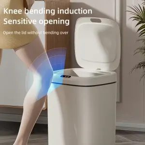 Intelligent sensor trash can, silent and gradual descent – odor-proof, multiple capacity options (14 liters), suitable for kitchens, bathrooms, living rooms, offices – battery-powered (requires AA batteries, batteries not included), waterproof rating: IPX