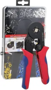 1200-Piece Tubular Crimp Terminal & 6-4A Crimping Pliers Set with Case