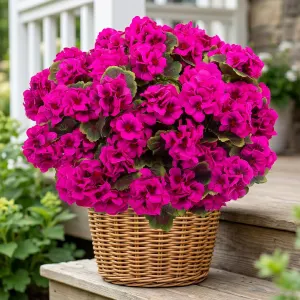 8 Pcs Artificial Red Geranium Silk Flowers for Outdoor Patio Garden & Indoor Home Decor – Rose Red