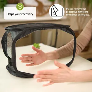 Stroke Recovery Mirror Box – Mirror Box Aid for Hand Recovery, Hand Rehabilitation Support Device for PLP, CRPS, and Peripheral Nerve Injury(black)