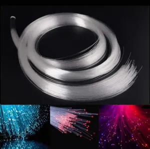 6.5ft Plastic 100-Piece 0.03-Inch End Glow Fiber Optic Cable Roll – Ideal for Starry Sky Ceiling, Works with All Types of LED Light Driver Units(transparent)