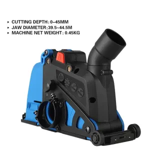 Dust Extraction Cutting Guard, Adjustable Cutting Depth Angle Grinder Dust Shroud, Cutting Dust Shroud Dust Collection Attachment Support Connection to Vacuum Cleaner, Basic version (Blue)