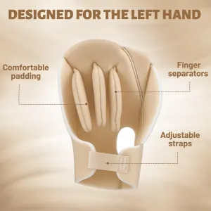 1 Pair Palm Pads with Finger Spacers – Soft Foam Palm Support & Adjustable Hook-and-Loop Gloves for Adults, Ergonomic Hand Rest for Seniors, Disabled & Finger Support(Beige)