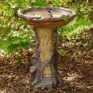 Resin Bird Bath Statue for Garden, Outdoor Decorative Bird Feeder & Water Fountain, Whimsical Yard Sculpture for Patio &