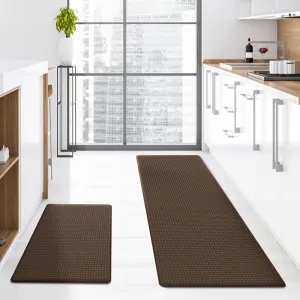 Brown Non-Slip Kitchen Mats , Easy Clean Stain Resistant Kitchen Rugs for Sink, Laundry, Office(40*60*0.8cm)