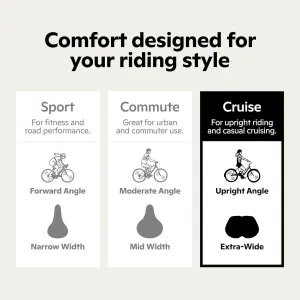 Black and Blue Bicycle Saddle Shock Absorbing Wide Seat Cushion Unisex, 26 x 17 x 9 cm