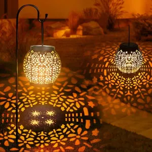 2-Pack Hanging Solar Garden Lights IP65 Waterproof Warm White for Patio and Yard