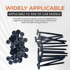 Nylon Universal Cable Tie Buckle, 10-100 pin and button cable ties self-locking 50 pcs, automotive replacement use, Black Color