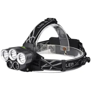 Rechargeable Headlamp 5 LED USB Head Torch 6 Modes Black