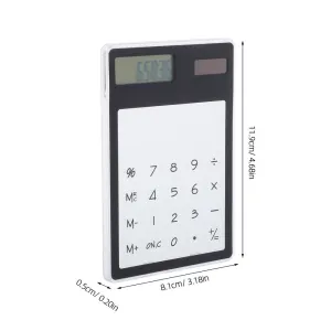 Solar Powered Calculator with Transparent , Black Office Desk Calculator, 1 Pack