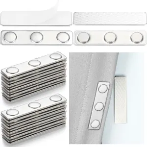 10 Pairs Outdoor Curtain Weights, 2.36"x 0.55" Waterproof Outdoor Curtain Magnets for Curtain, Flags, Tablecloth (Silver)