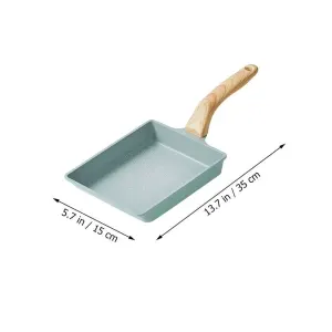 Rectangle Omelette Pan Nonstick Green Aluminum Perfect for Eggs and More