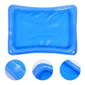1Set Inflatable Serving Tray Blue Rectangular Floating Tray for Pool Adults Pool Party