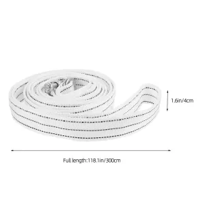 White Polyester Heavy Duty Car Tow Strap with Hook for Vehicle Towing