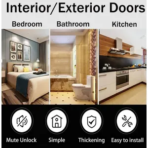 Black Door Handles For Bedroom,1 Pack Matte Black Door Lever,Square Heavy Duty Interior Keyless Door Handles,Reversible for Left Right Sided Doors for Bedroom and Bathroom Doors