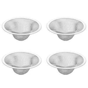 4-Pack Stainless Steel Kitchen Sink Strainers Hair Catcher Drain Filters for Clogging Prevention