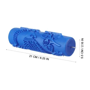 Blue Textured Paint Roller for Walls with Consistent Pattern and Easy Cleaning
