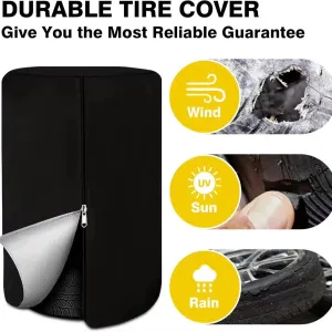 Tire Covers for Storage Large Tire Storage Bags Waterproof for Outdoor Indoor Update (Holding 4 Tires Up, Diameter 32″)