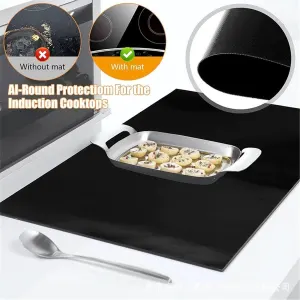 Fireproof and Waterproof Stove Top Covers, 20×30.7 inch Electric Stove Cover Mat, Glass Top Stove Cover – Ceramic Glass Cooktop Protector – Flat Top Oven Cover, Black