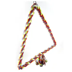 Triangle Bird Rope Swinging Bass – All Natural Material – Climbing and Chewing Safety – Bird Cage Toy Accessories – Perfect for Grey Parrots, Long tailed Parrots, and Cockatows