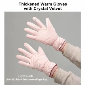 2 Pairs Thermal Gloves,Anti-slip - Light Pink