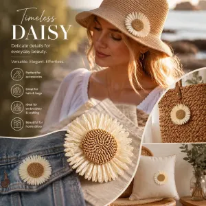 Cream White Boho Artificial Sunflower Daisy Garment Bag Accessory 8 Pack