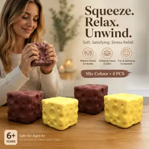 Chocolate & Yellow Cheese Stress Relief Toy 4 Pack