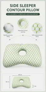 Detachable Liner Ear Care Pillow 39x28x6, Ice Blue, Cool Touch & Easy To Clean